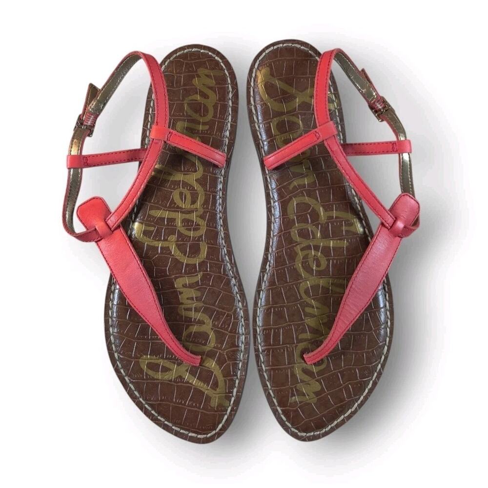 Sam Edelman Gigi Thong Womens Size 8.5 Sandal Modern Orange Leather Brand New